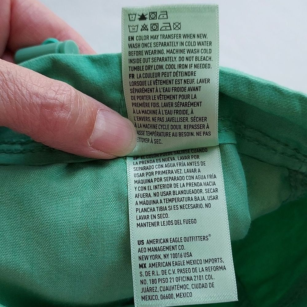 American Eagle XXS Snappy Stretch Low Rise Parachute Pants Green Baggy Y2K - Picture 11 of 12